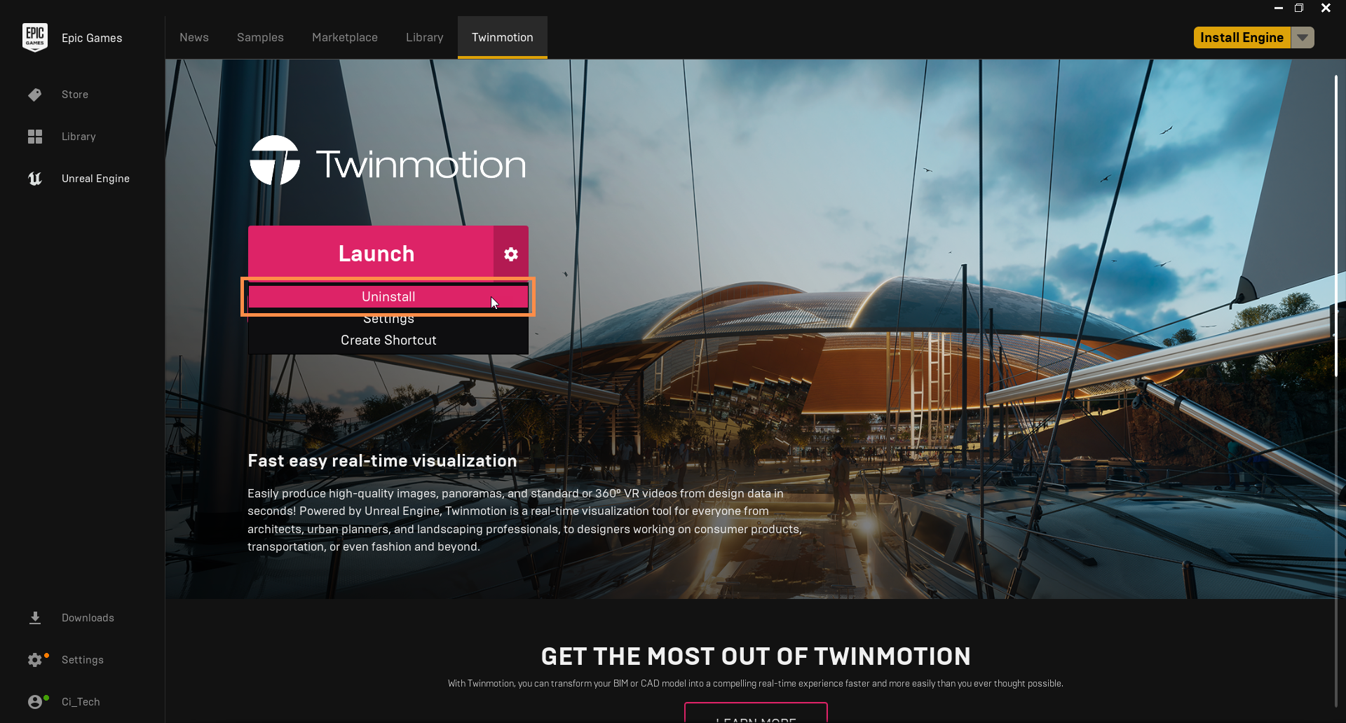 how to uninstall twinmotion 2020